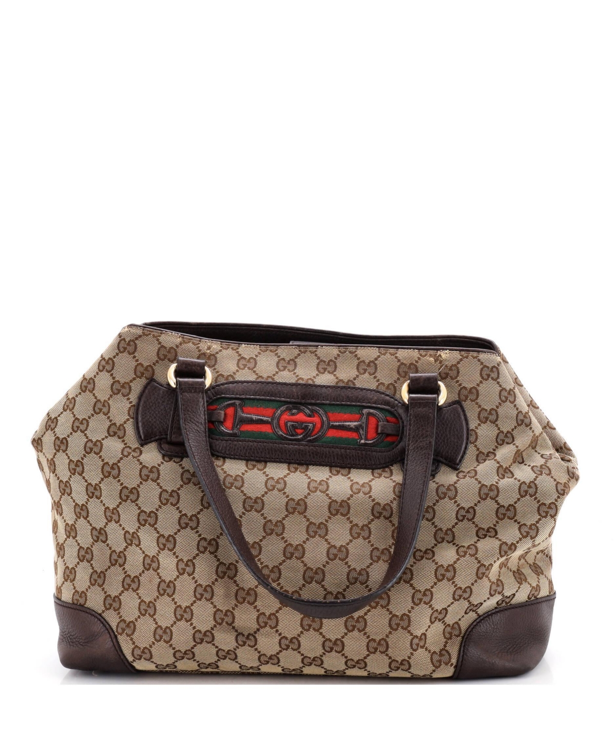 Pre-Owned Gucci Medium Dressage Tote Gg Canvas and Leather
