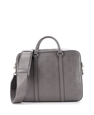 Medium Briefcase GG Embossed Perforated Leather