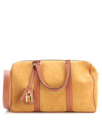 Large Convertible Boston Bag Suede and Leather
