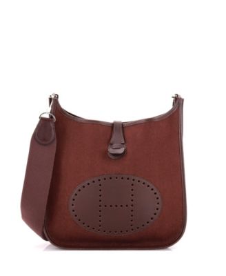 Pre-Owned Hermes PM Evelyne Bag Gen II Toile and Leather