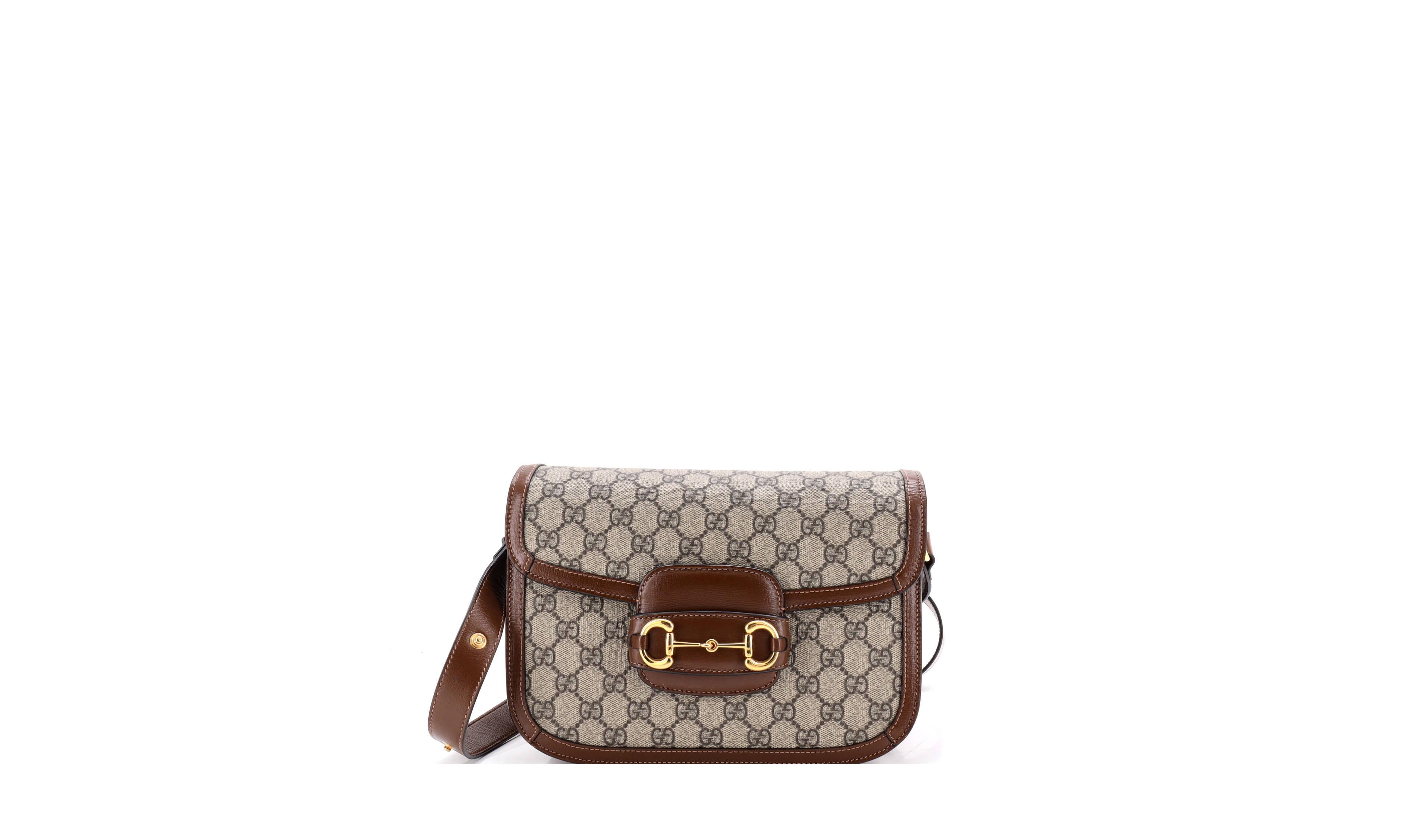 Pre-Owned Gucci Small Horsebit 1955 Coated Canvas Shoulder Bag