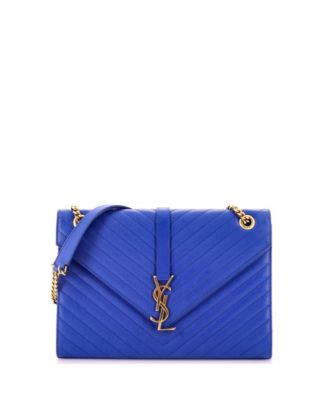 Large Classic Monogram Envelope Satchel Matelasse Chevron Leather
