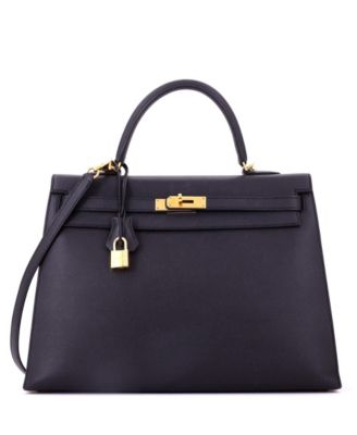 Pre-Owned Hermes Kelly 35 Handbag Black Epsom with Gold Hardware