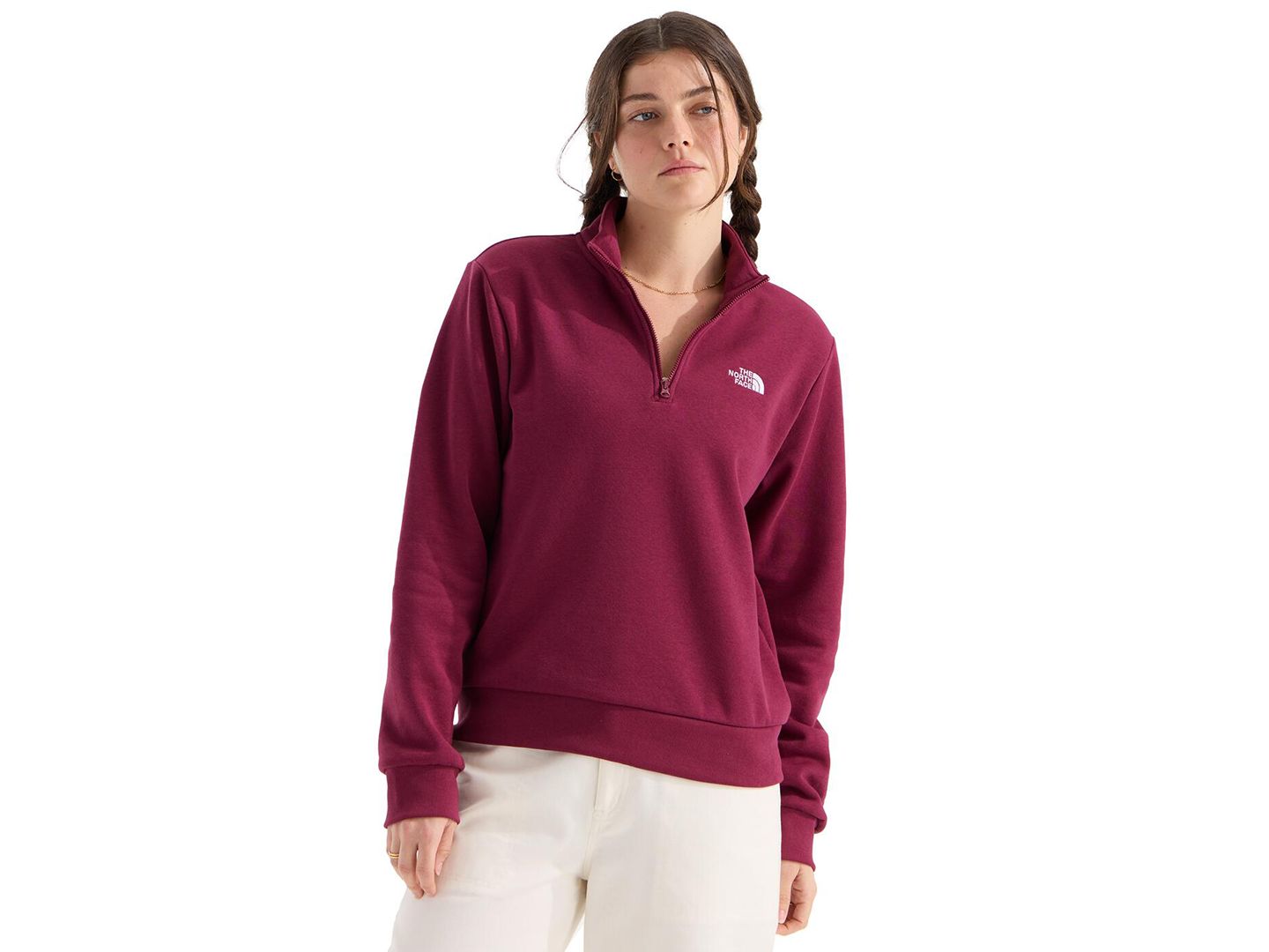 Женская толстовка The North Face Evolution Simple Dome Regular 1/4 Zip, цвет: Бордовый — фото 1