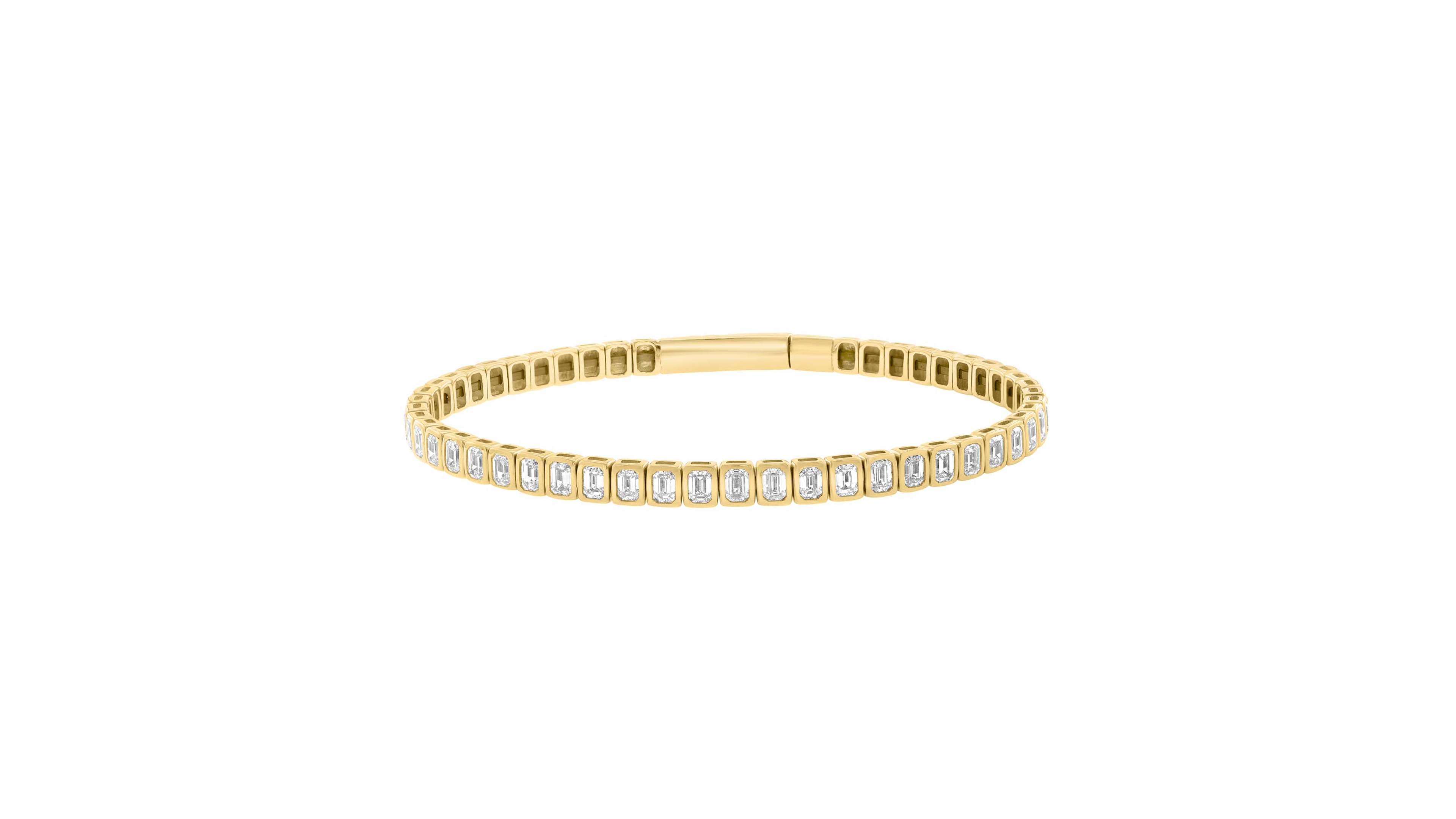 Effy Collection Lab-Grown Diamond Emerald-Cut Bangle (2-7/8 ct. t.w.) in 14k Yellow Gold