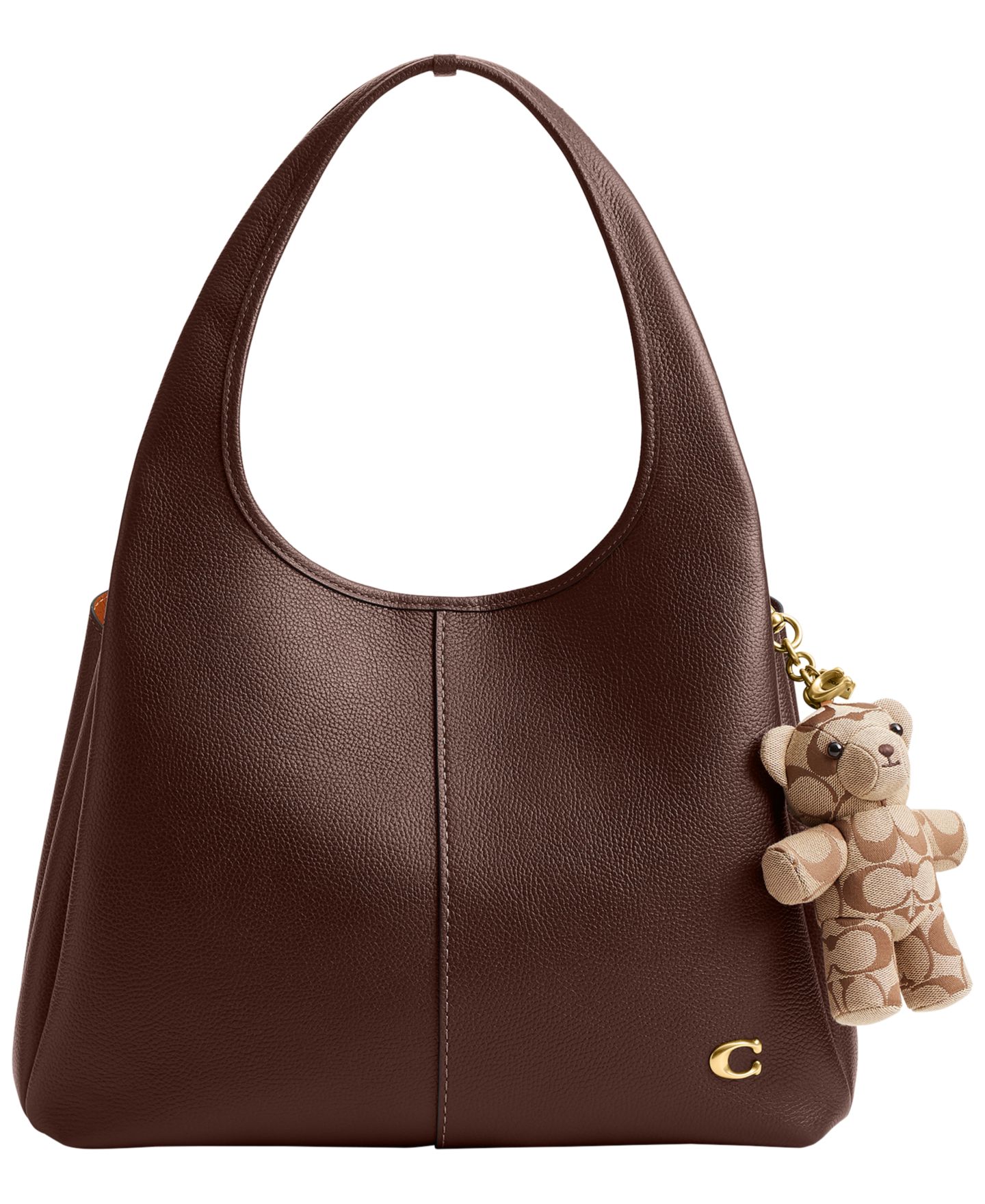 Женский брелок COACH Signature Jacquard Bear Bag Charm, цвет: Латунный / Рыжевато-коричневый — фото 3
