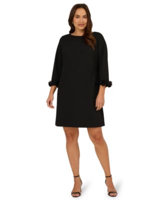 Plus Size 3D-Cuff 3/4-Sleeve Dress