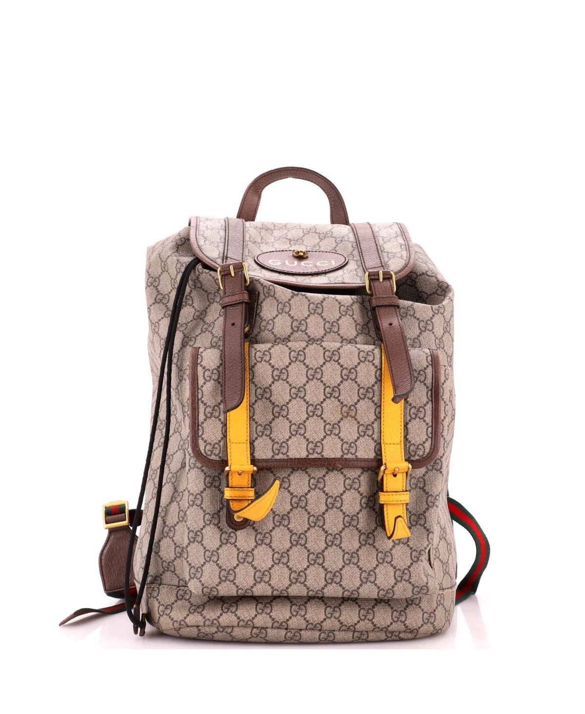 Pre-Owned Gucci Large Courrier Soft Backpack Gg Coated Canvas - Brown