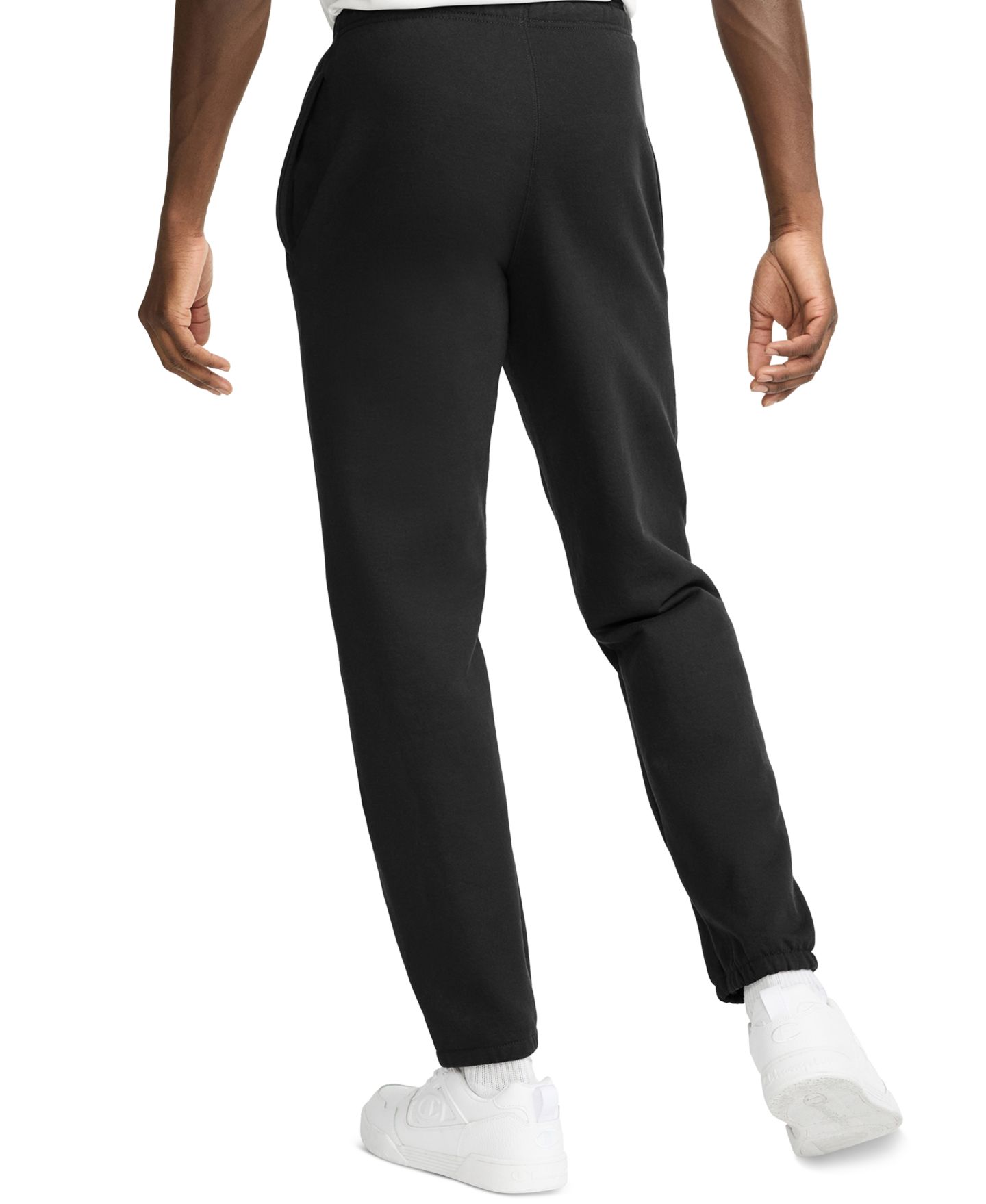 Мужские брюки Champion Powerblend Fleece Elastic-Waistband Cinched-Hem Sweatpants, цвет: Чёрный — фото 3
