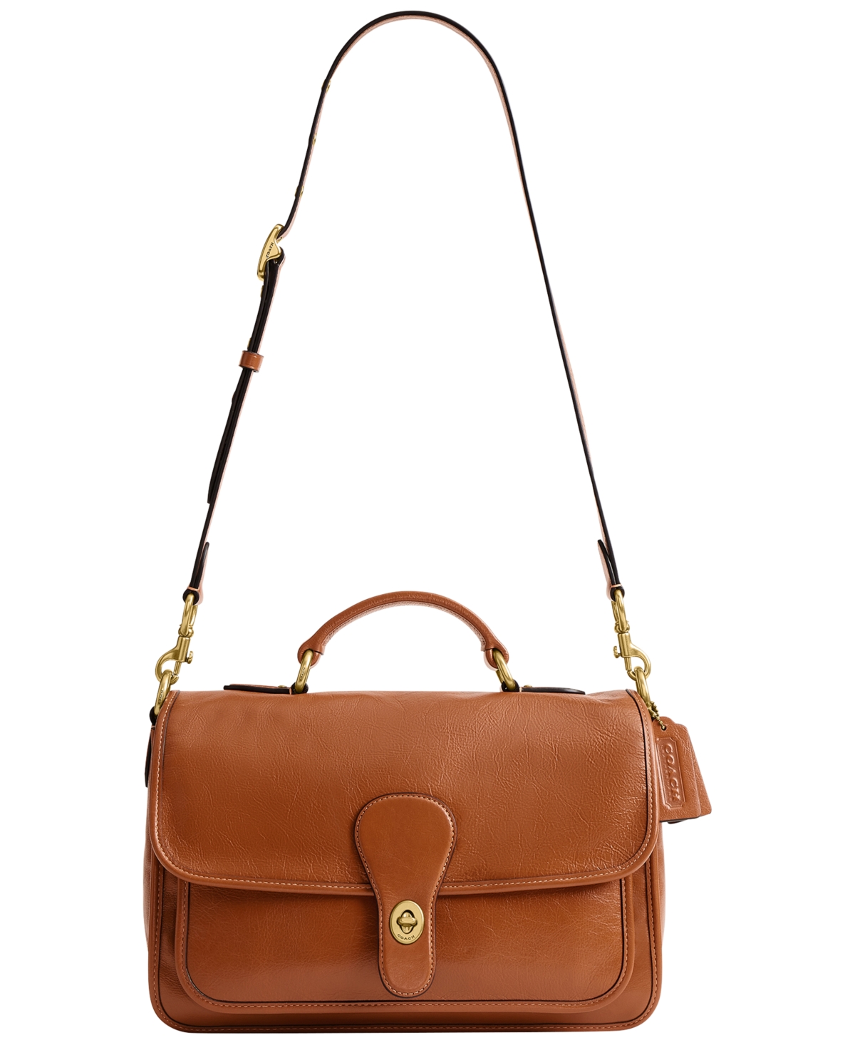 Coach Metropolitan Medium Glazed Grain Leather Satchel Handbag