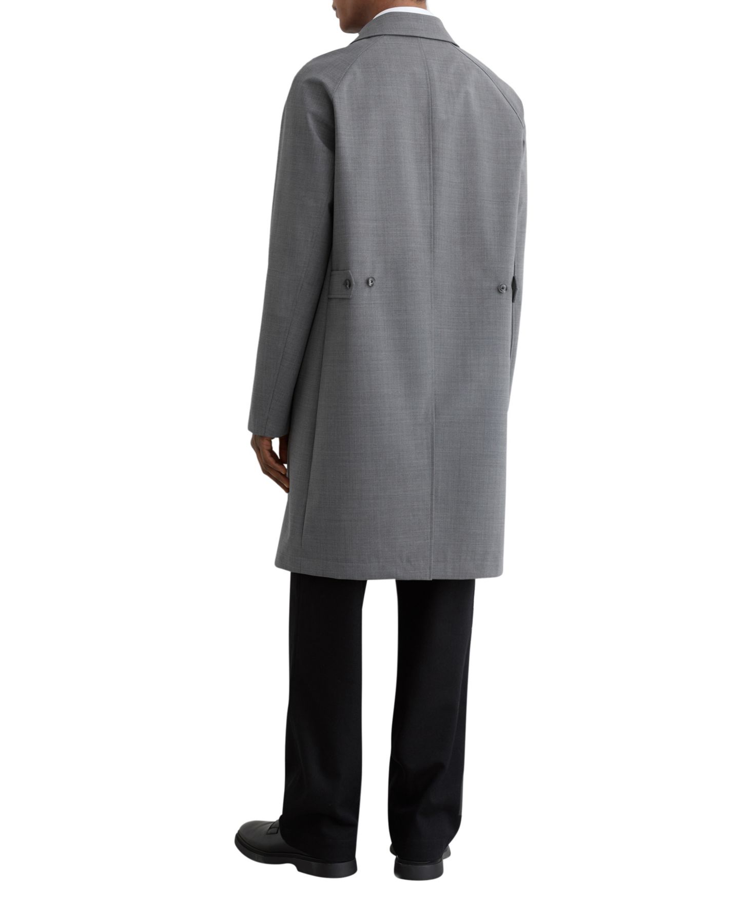 Мужские куртки REISS Canton Single-Breasted Raglan Raincoat, цвет: Серый — фото 3