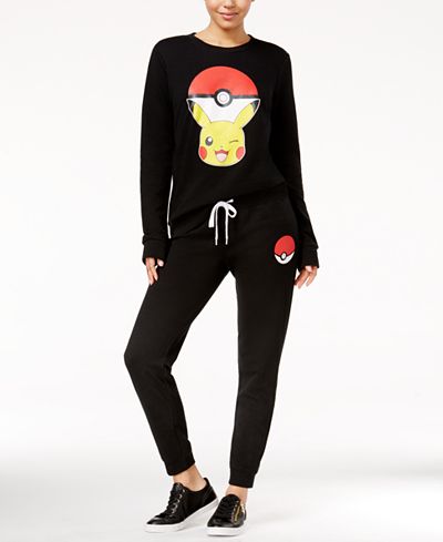 Mighty Fine Juniors' Pokémon Pikachu Graphic Sweatshirt & Sweatpants