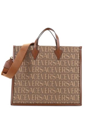 Large Allover Logo Convertible Tote Printed Canvas