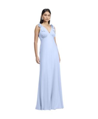 Women's Nora V-Neck Empire Waist Satin Maxi Dress
