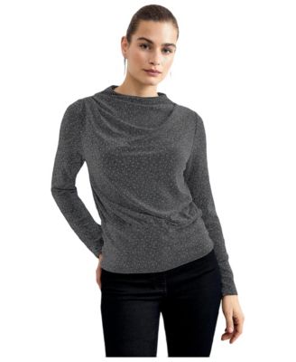 Women's Frosty Sparkle Cowl Neck Top