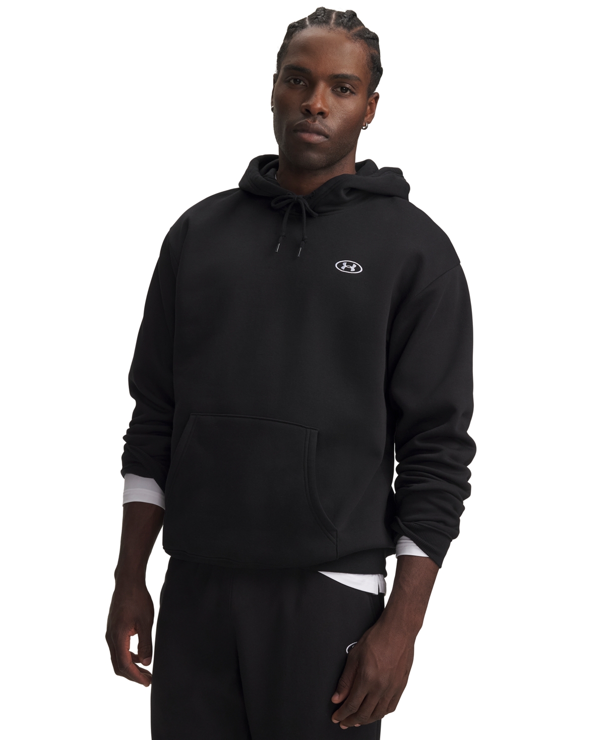 Under Armour Men's Rival Fleece Hoodie - Ultimate Black / White