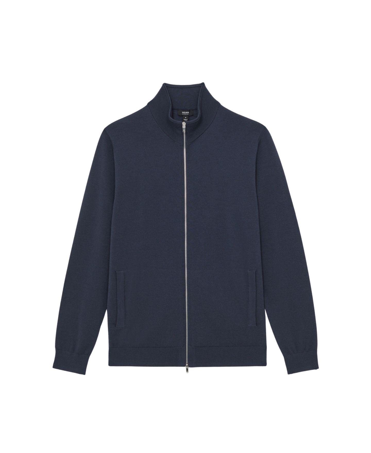 Мужской кардиган из мериносовой шерсти Reiss Hampshire на молнии с воротником-воронкой, цвет: Полуночный тёмно-синий — фото 2