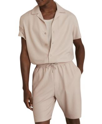 Men's Warwick Cuban-Collar Textured-Knit Classic-Fit Shirt