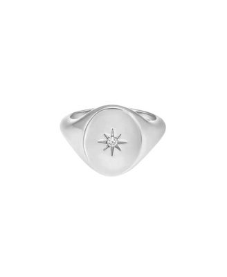 Sol Cubic Zirconia Gold-Plated Adjustable Pinky Ring