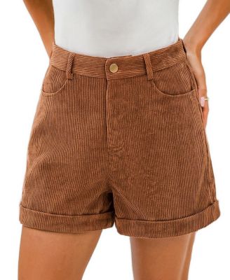 Women's Vintage Soul High-Waisted Wide-Leg Corduroy Shorts, 16" Inseam
