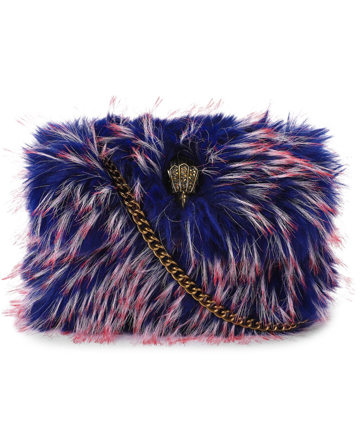 Женская сумка Kurt Geiger London Mini Kensington Faux Fur Shoulder, цвет: Синий — фото 1