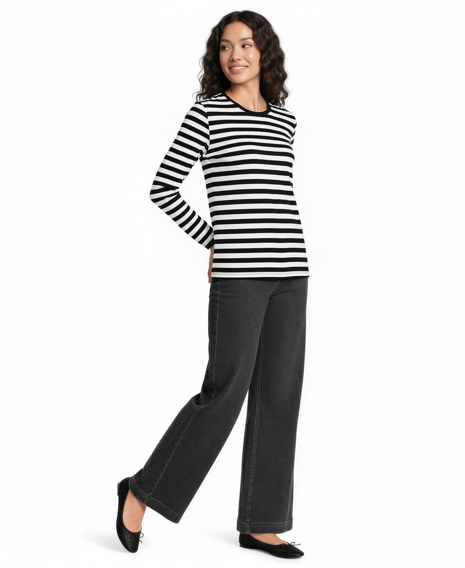 Women's Supima Cotton Long Sleeve Crewneck T-Shirt