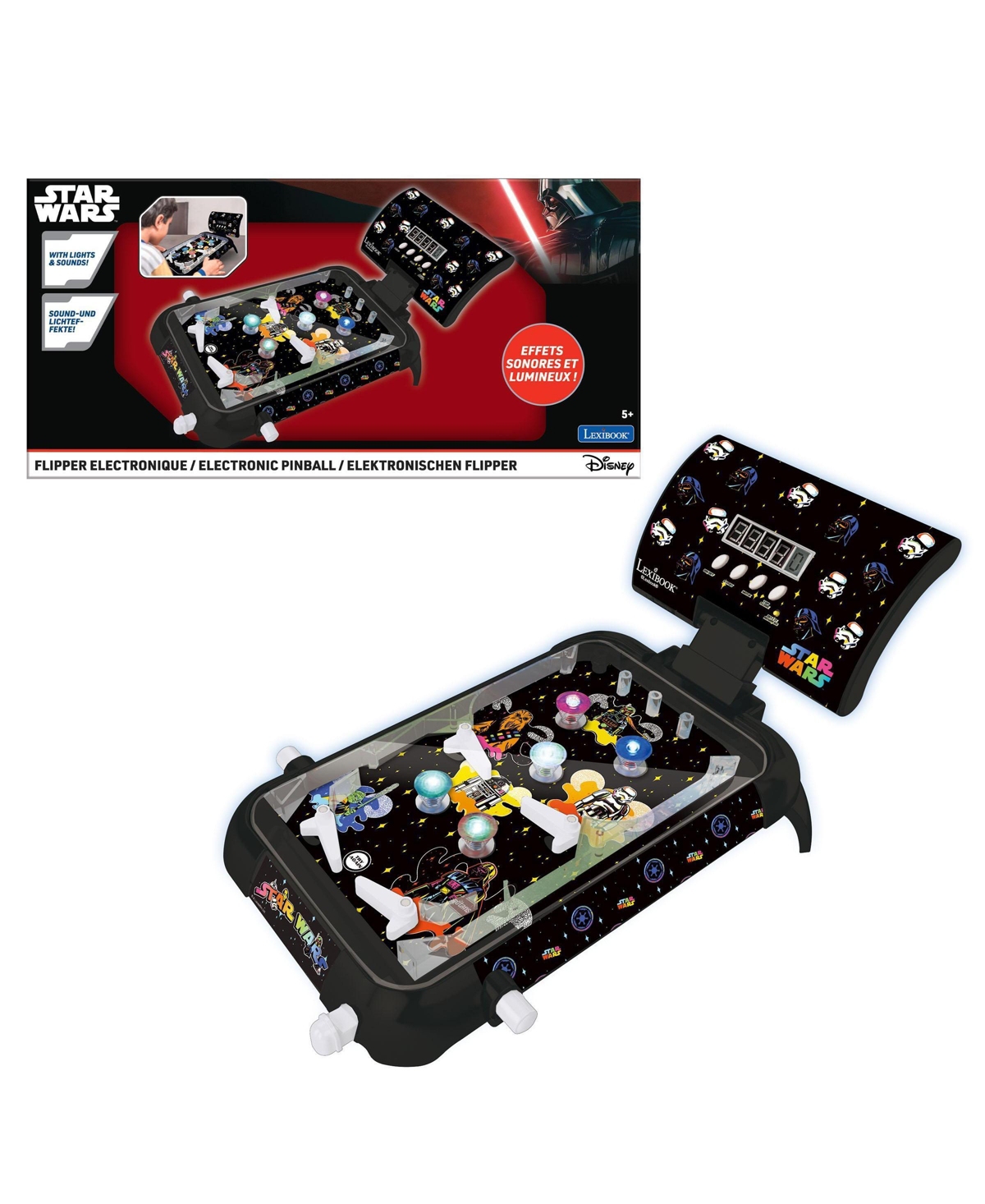 Disney Stitch Star Wars Electronic Table Pinball - Black