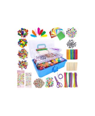 Preschool Kids DIY Art Craft Supplies All In One Kit With Storage Box