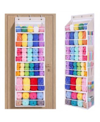 6 Tier Over The Door Yarn Storage Organizer Large Capacity Craft Supplies Holder