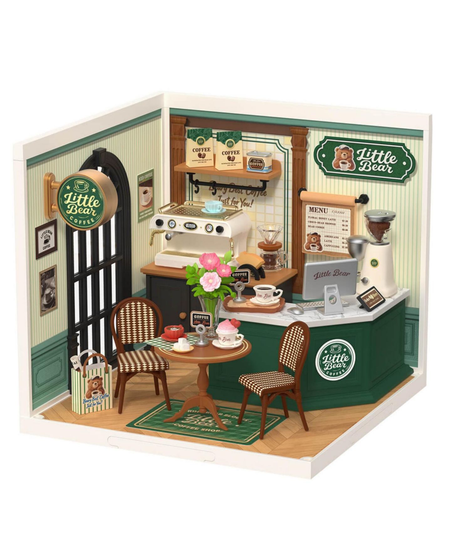 Детский конструктор Robotime Little Bear Cafe 119-Piece Miniature Building Set, Ages 14+ — фото 1