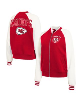 Women's Kansas City Chiefs Throwback Varsity Fleece-Lined Raglan Jacket