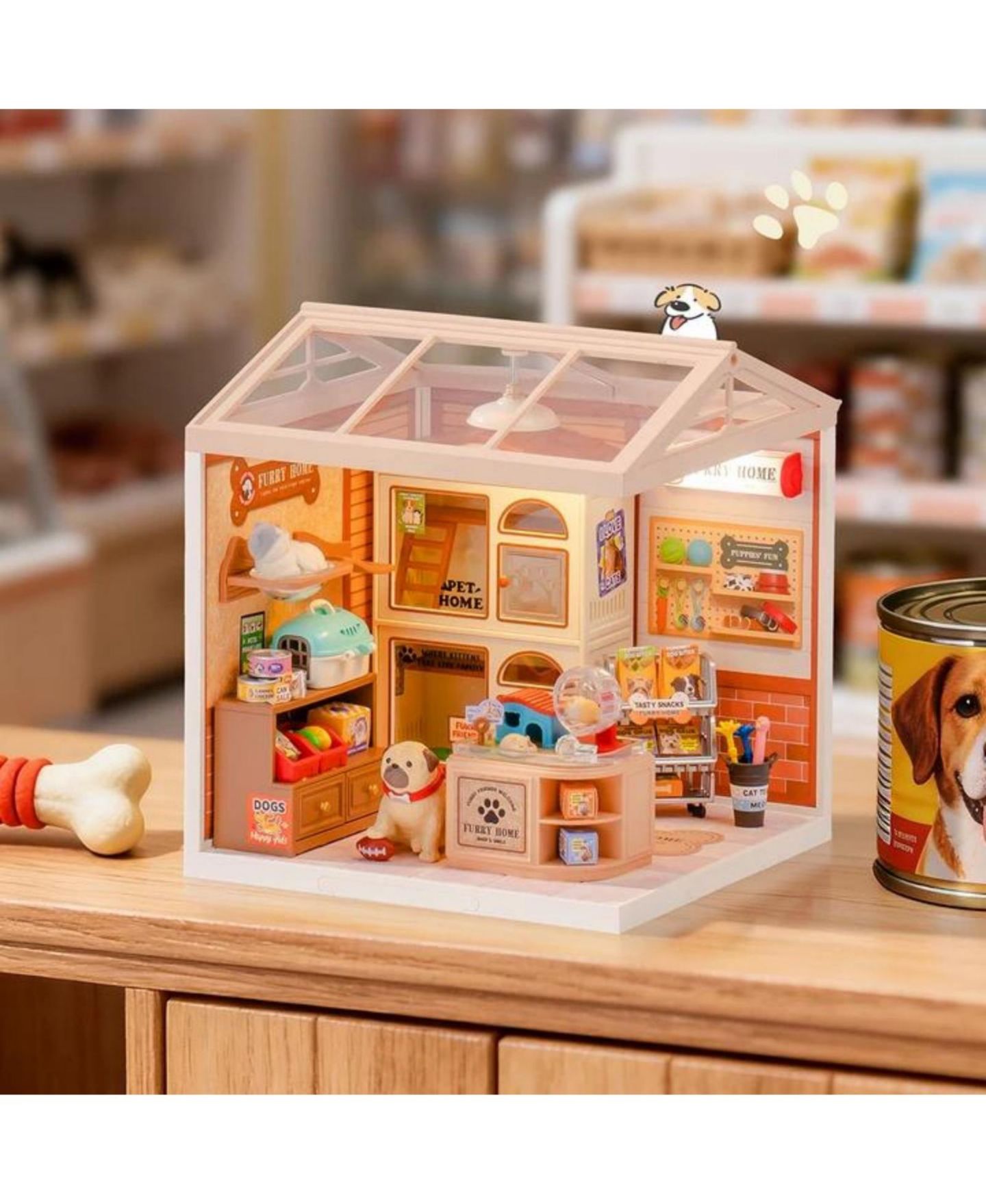 Детский конструктор Robotime Furry Friends' Home Pet Shop 87-Piece Building Set, Ages 14+ — фото 3