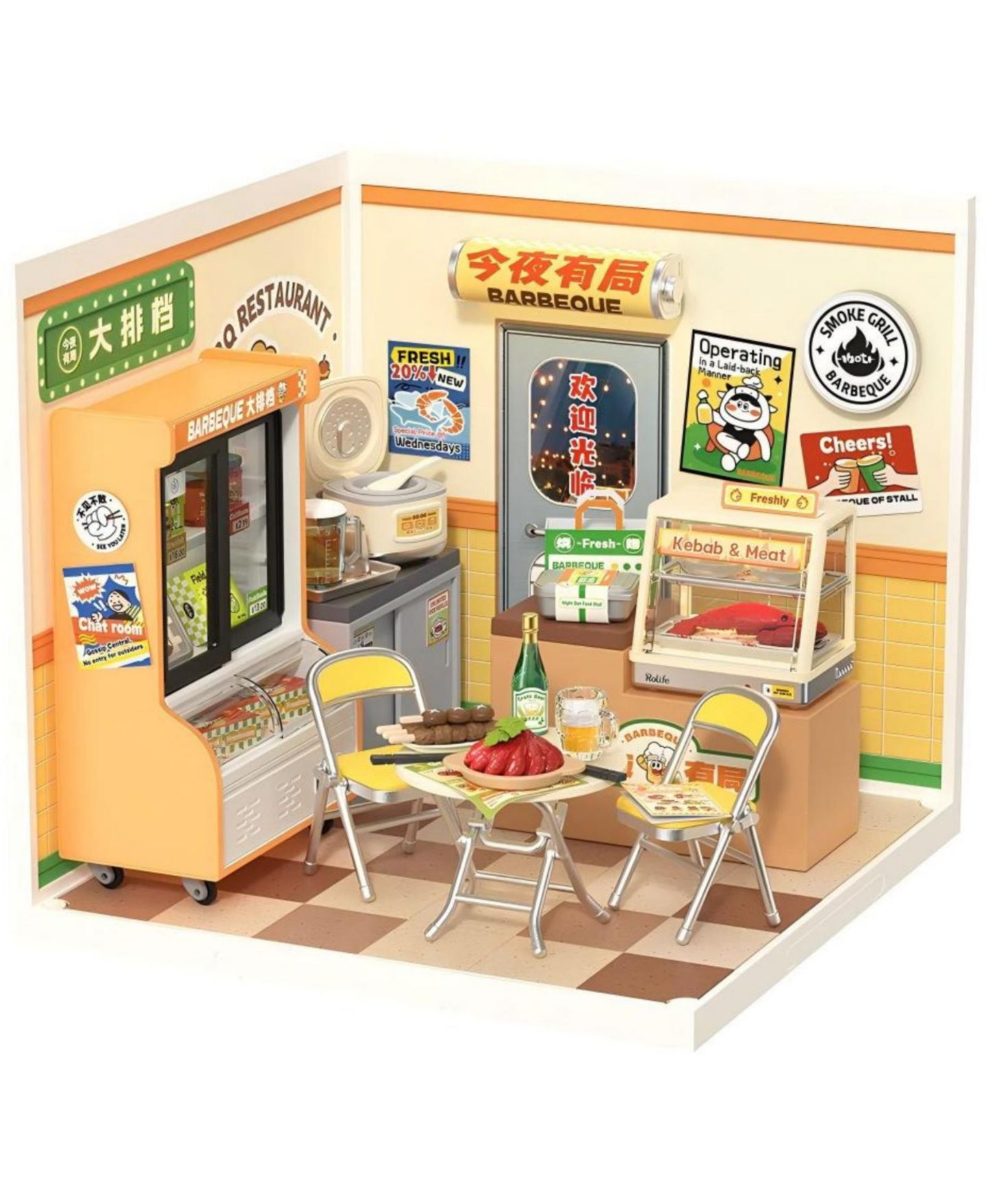 Детский конструктор Robotime Night Out Food Stall 3D 137-Piece Wooden Building Set, Ages 14+ — фото 1