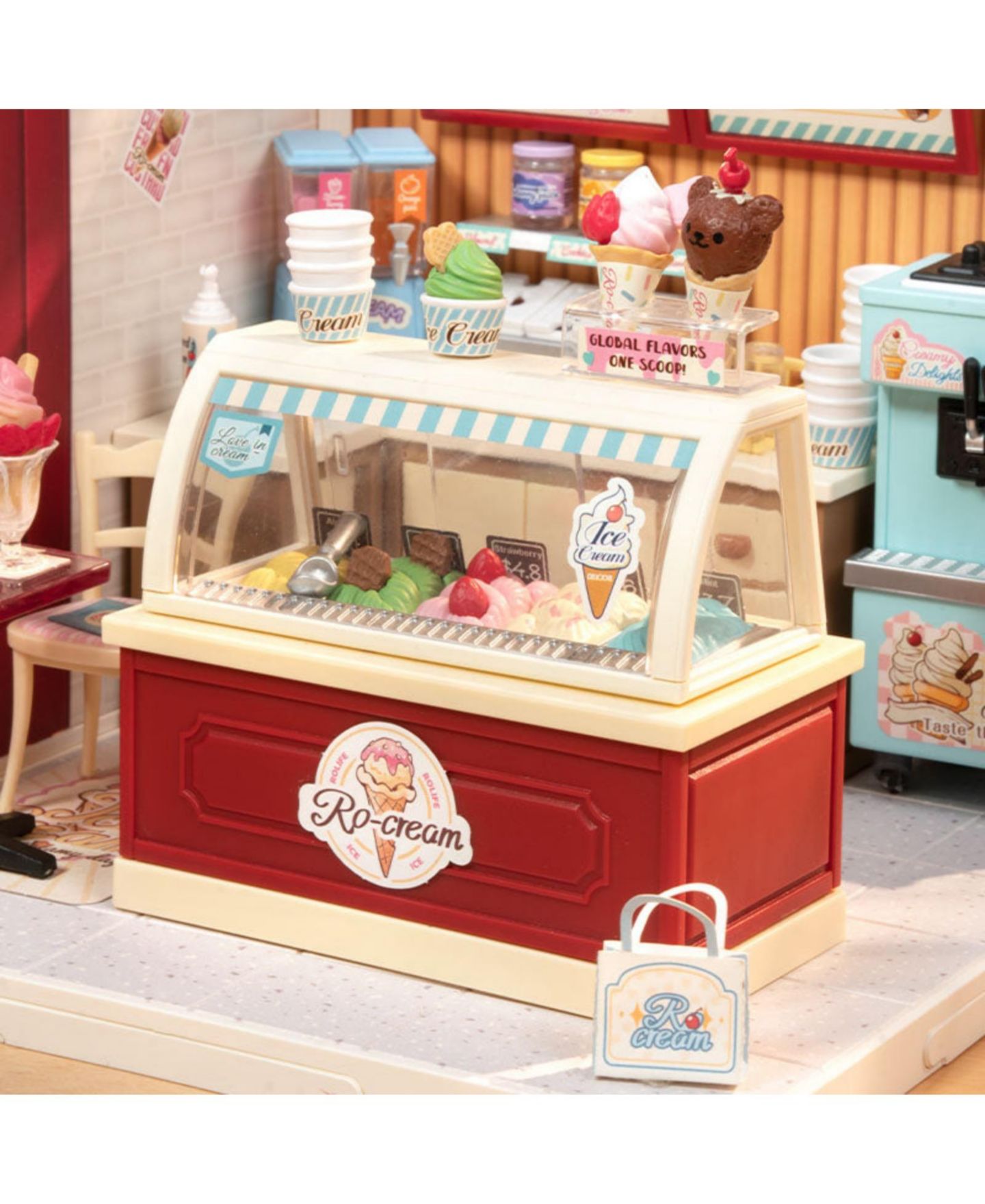 Детский конструктор Robotime Super Creator Series Flavorful Ice Cream Shop DIY Building Kit, 144-Piece, Ages 14+ — фото 5