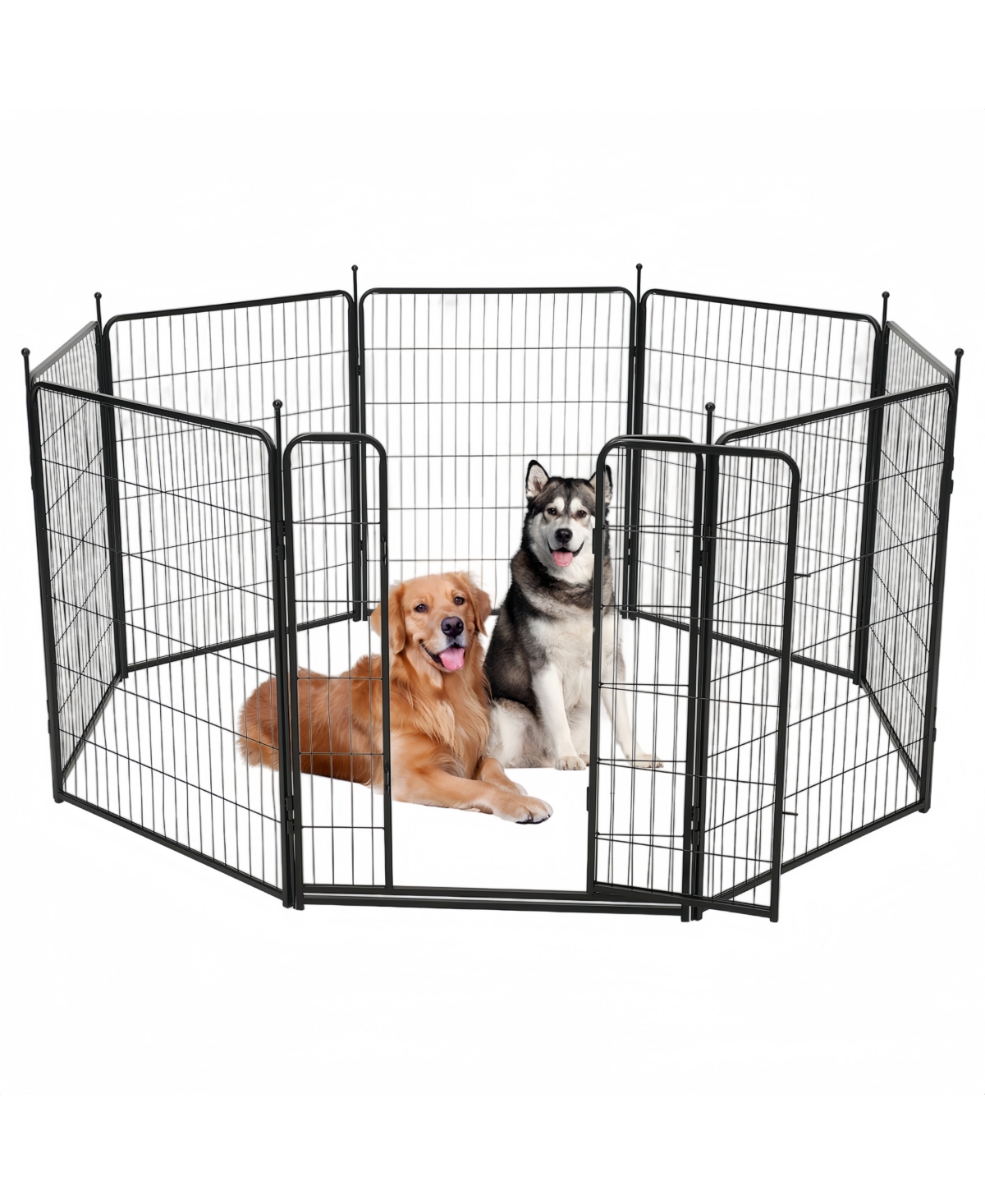 Lalfpet Dog Playpen,40 Inch(H) 21 Ft(L) 8 Panels Dog Fence Indoor/Outdoor ,Heavy Duty Metal Pet Puppy Exercise Pen, Wide Door Low Threshold