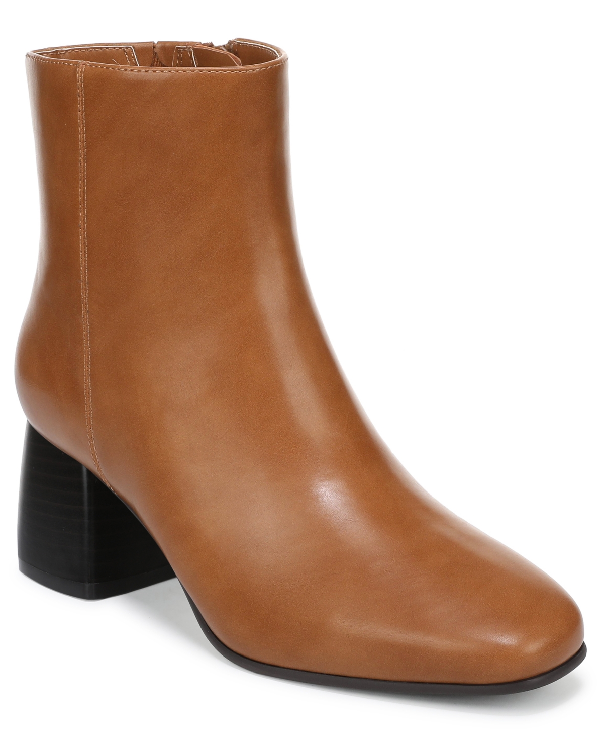 Style & Co Women's Pollyy Faux Leather Block Heel Booties, Macy's Exclusive - Burnt Cinnamon