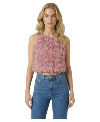 Women's Floral Applique Rosette Tank