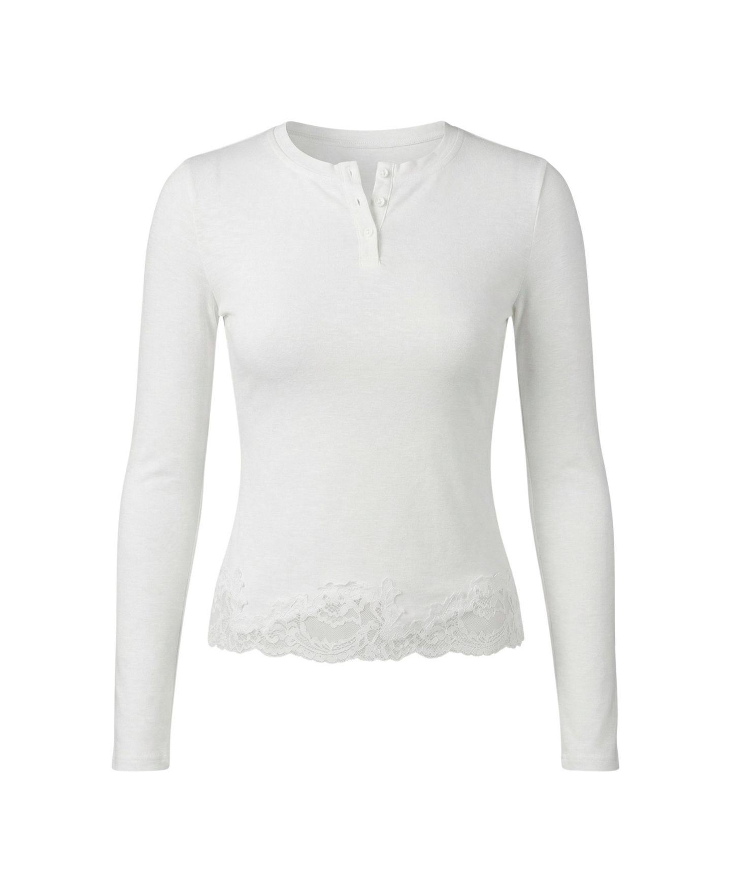 Женский топ Modenaire Henley Long-Sleeve Fitted — фото 6