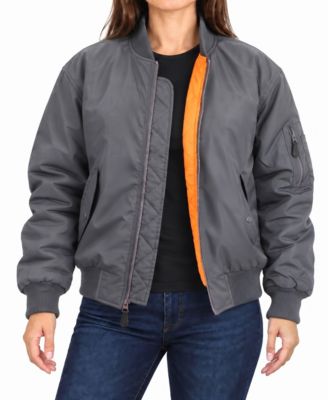 Women's Spire By Galaxy Antivento Loose Fit Heavyweight MA-1 Flight Bomber Jacket