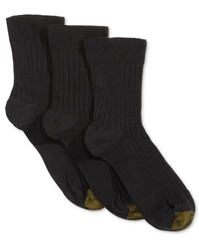 Gold Toe Women's 3-Pk. Non-Binding Crew Socks - Handbags & Accessories ...