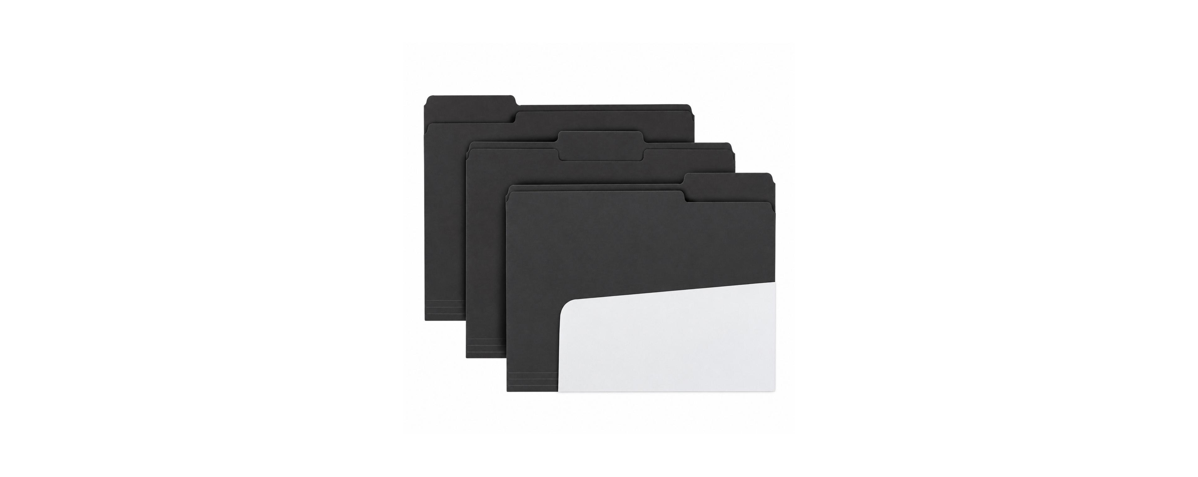 Four Candies 100 Pack 1/3 Cut Tab Colored File Folders Letter For Office Classroom