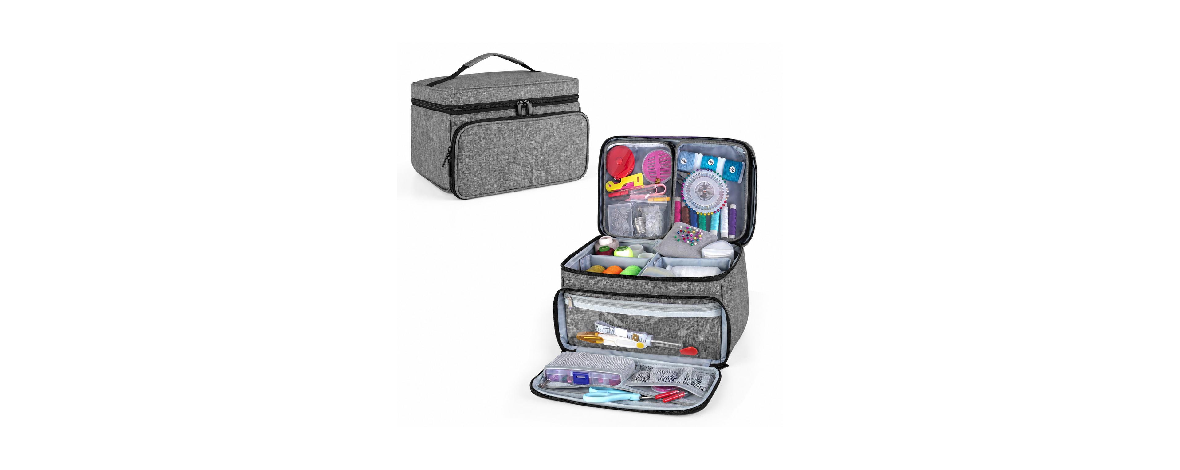 Aeelike Heavy Duty Nylon Sewing Organizer with Detachable Pockets and Pin Cushion