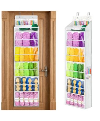 Over The Door Hanging Yarn Storage Organizer 6 Tiered Compartments Crochet Kit