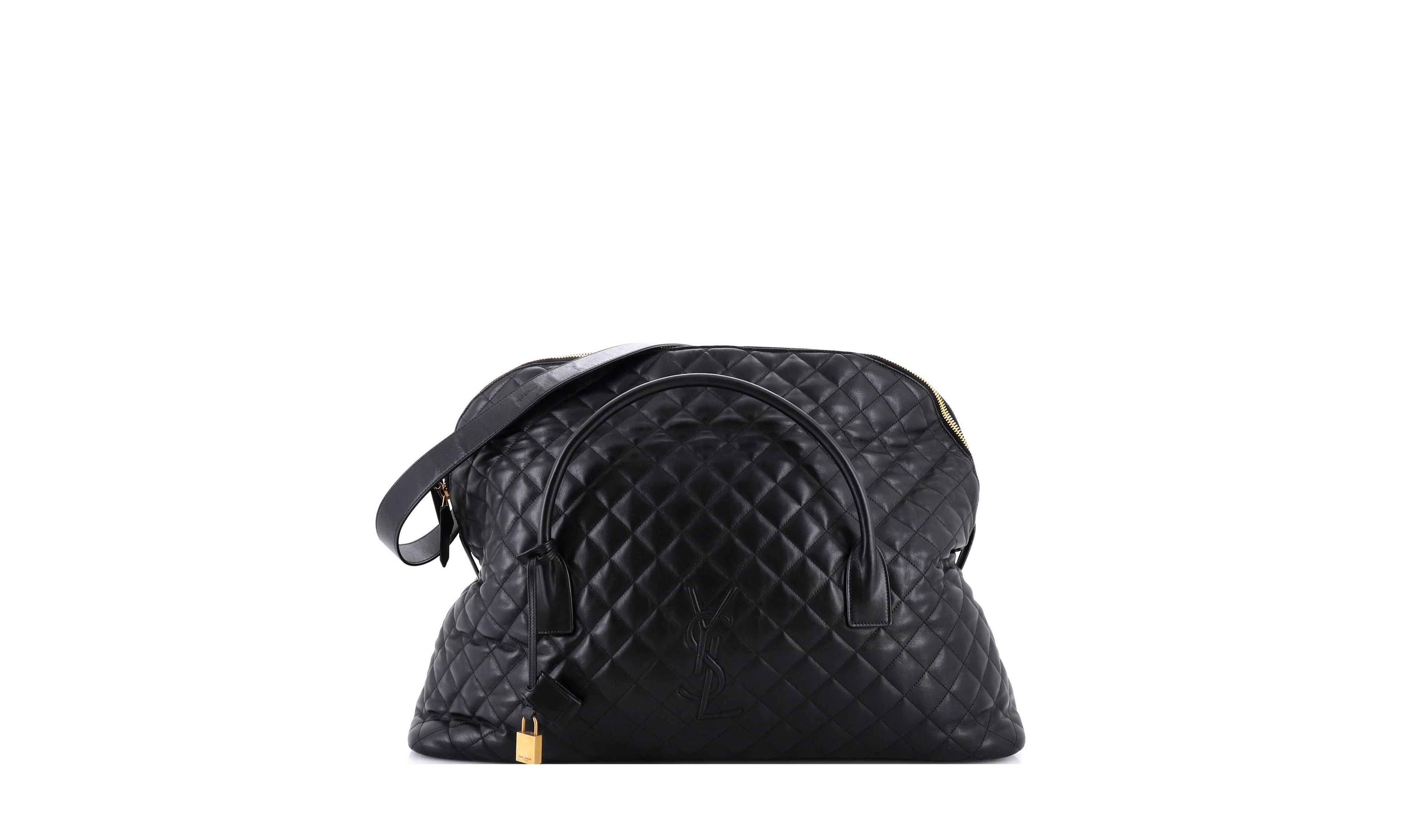 Pre-Owned Saint Laurent Es Giant Travel Bag Quilted Leather