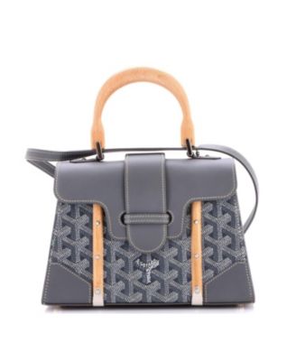 Mini Structured Saigon Top Handle Bag Coated Canvas with Leather