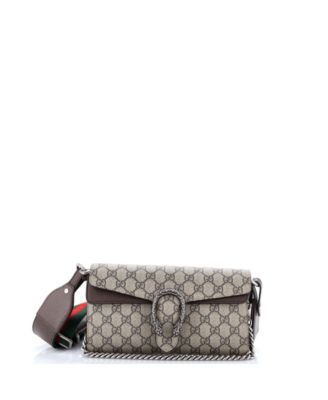 Small Dionysus East-West Flap Bag GG Coated Canvas