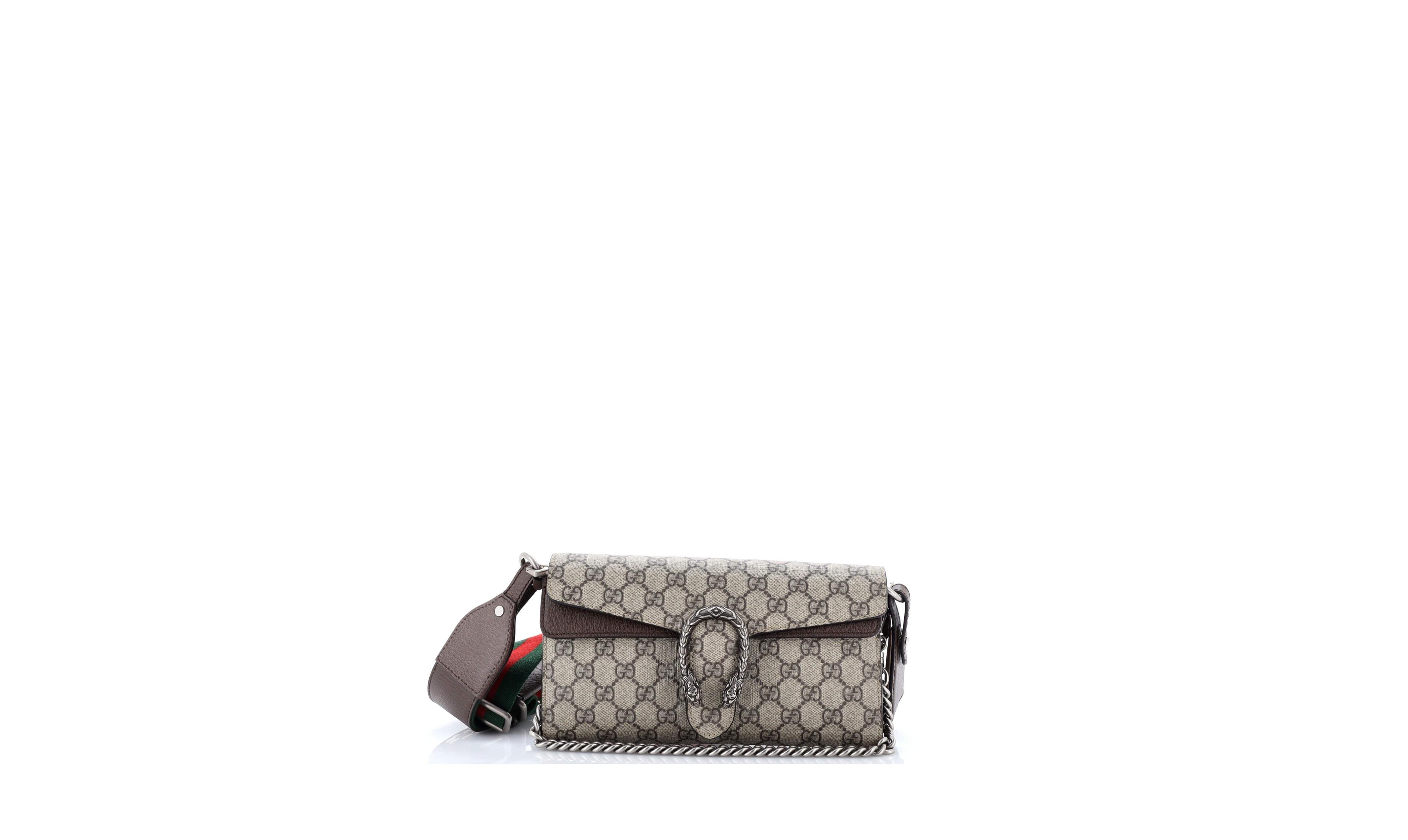 Pre-Owned Gucci Small Dionysus East-West Flap Bag Gg Coated Canvas