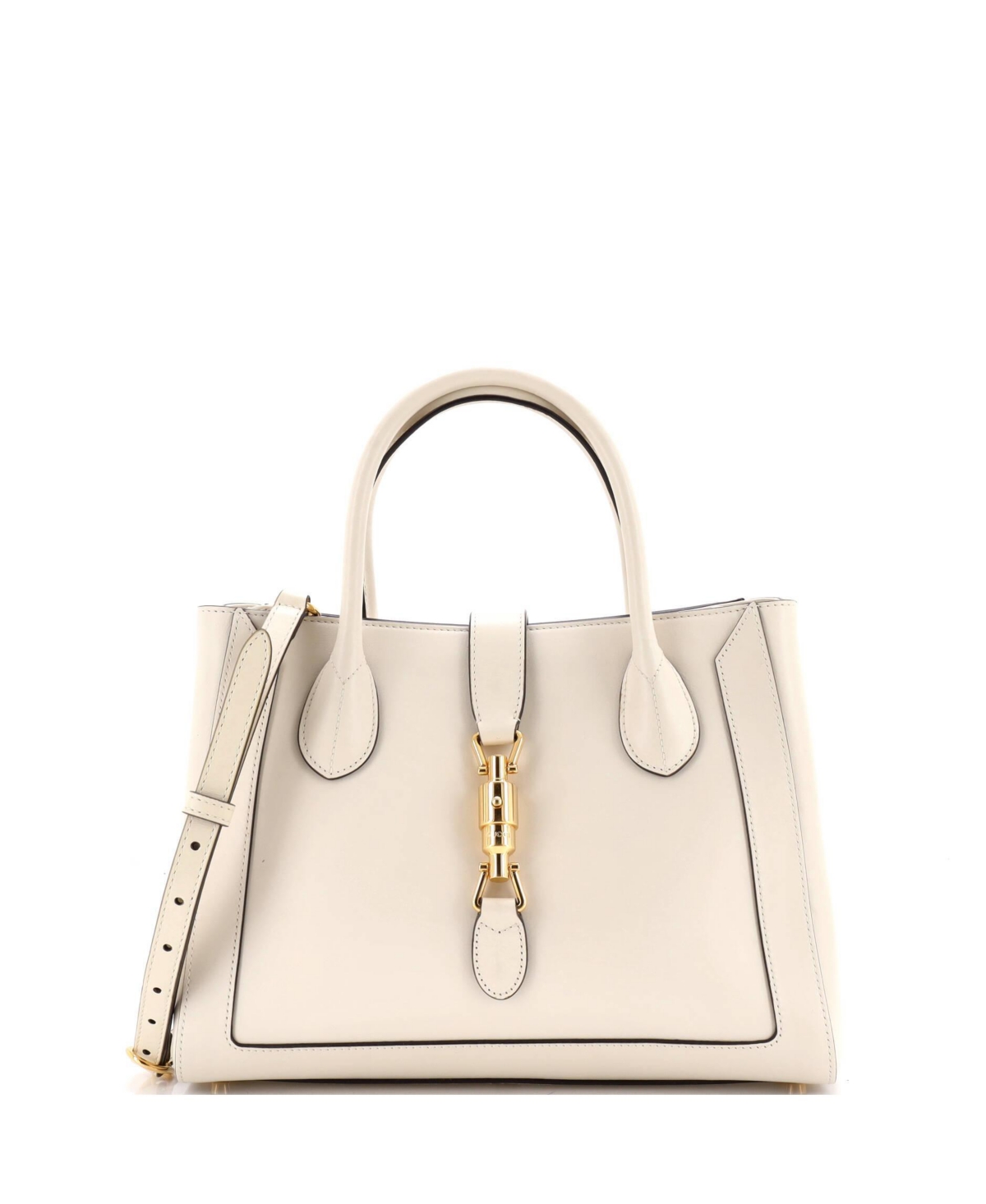 Pre-Owned Gucci Medium Jackie 1961 Leather Very Good Tote - White