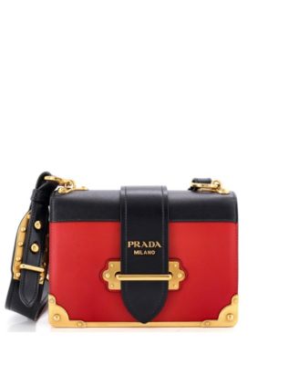Small Cahier Crossbody Bag Leather and Saffiano Leather