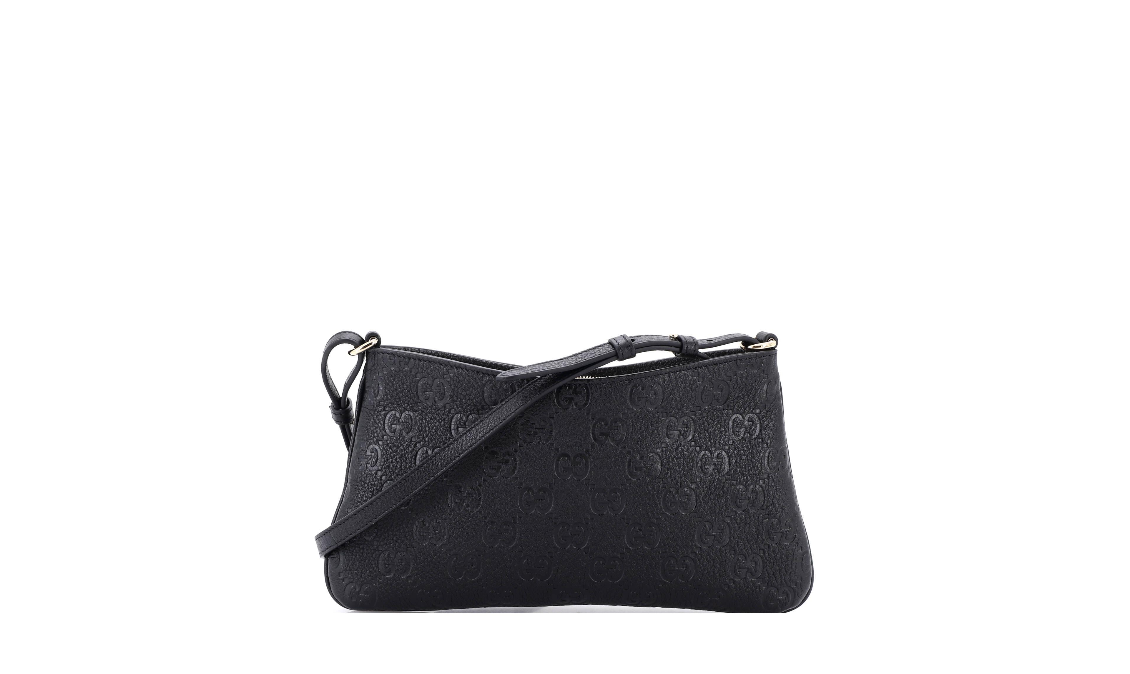 Pre-Owned Gucci Medium Emblem Chain Shoulder Bag Guccissima Leather